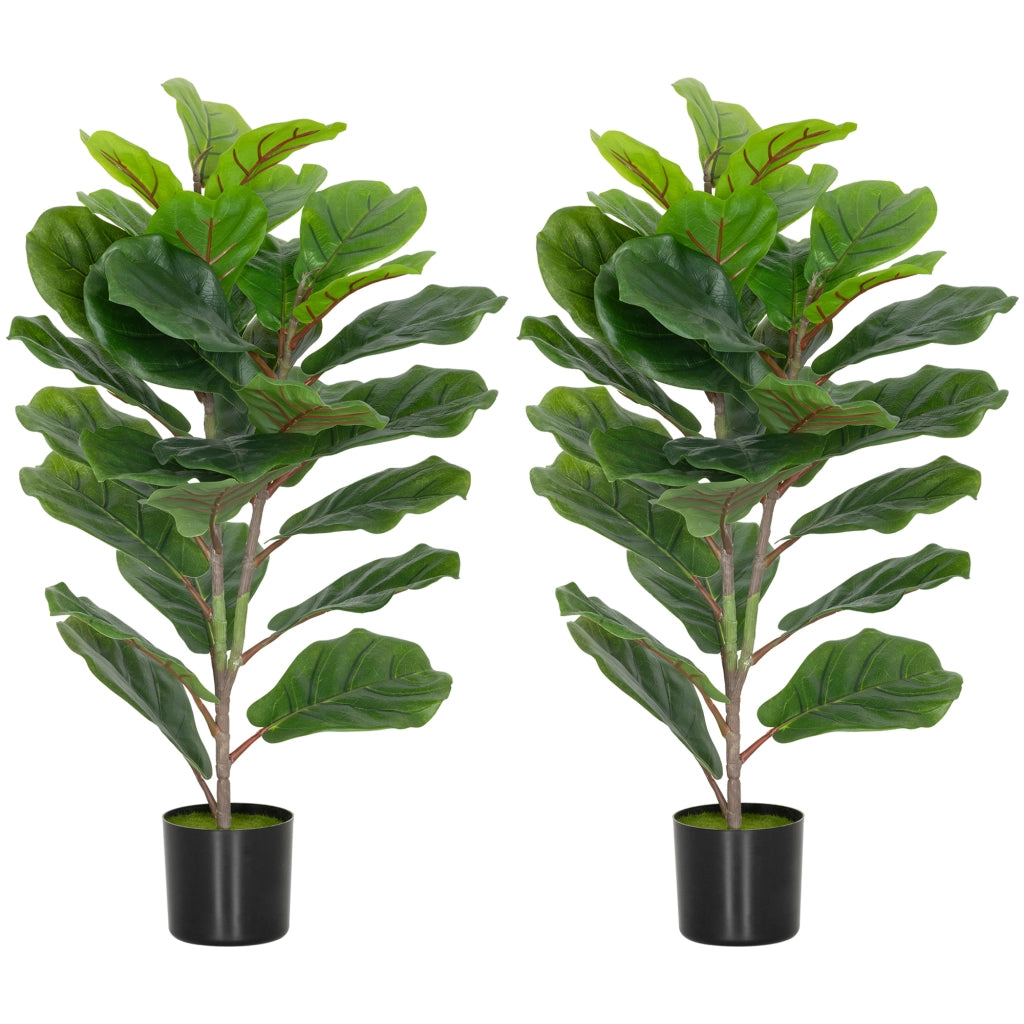 Piante Artificiali Ficus 80 cm con Vaso ¨C Minimal ¨C Verde Plastica