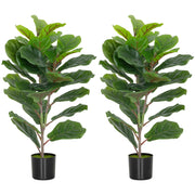 Piante Artificiali Ficus 80 cm con Vaso ¨C Minimal ¨C Verde Plastica