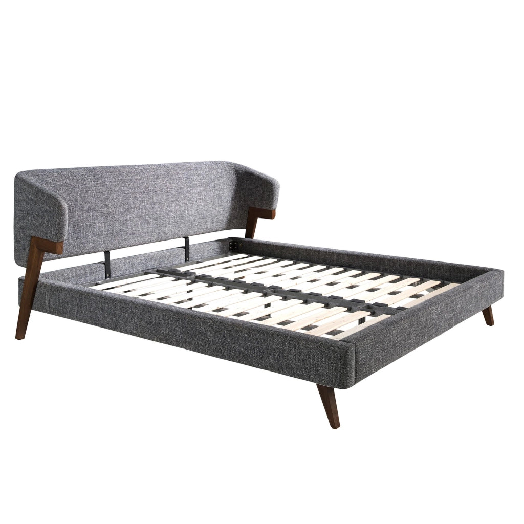 Letto in tessuto grigio