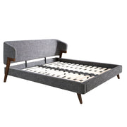 Letto in tessuto grigio