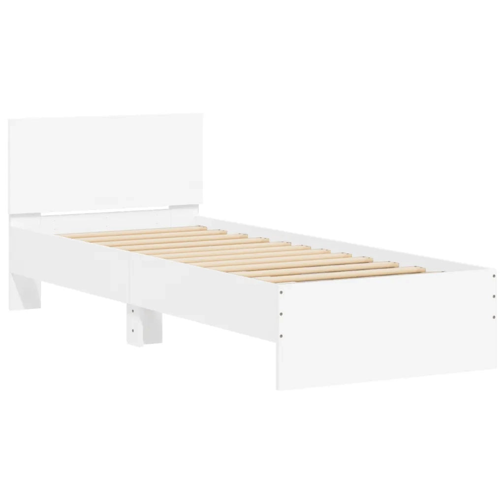 Giroletto con Testiera e LED Bianco 75x190 cm 838841