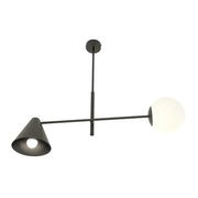 Lampada a sospensione Emibig Hermes nera 2xE14 sfera vetro