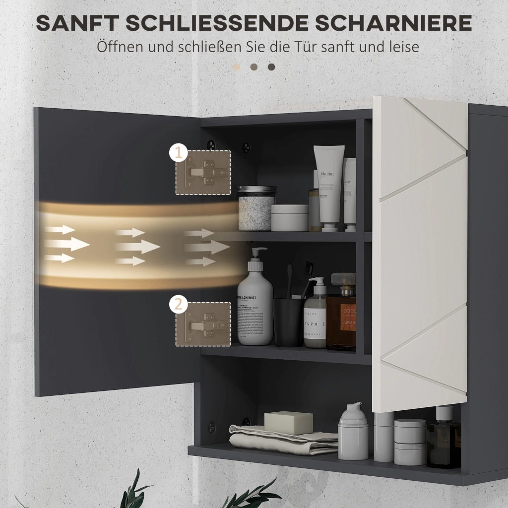 Armadietto da Bagno con Specchio ¨C Xylo ¨C Ripiani Regolabili Bianco