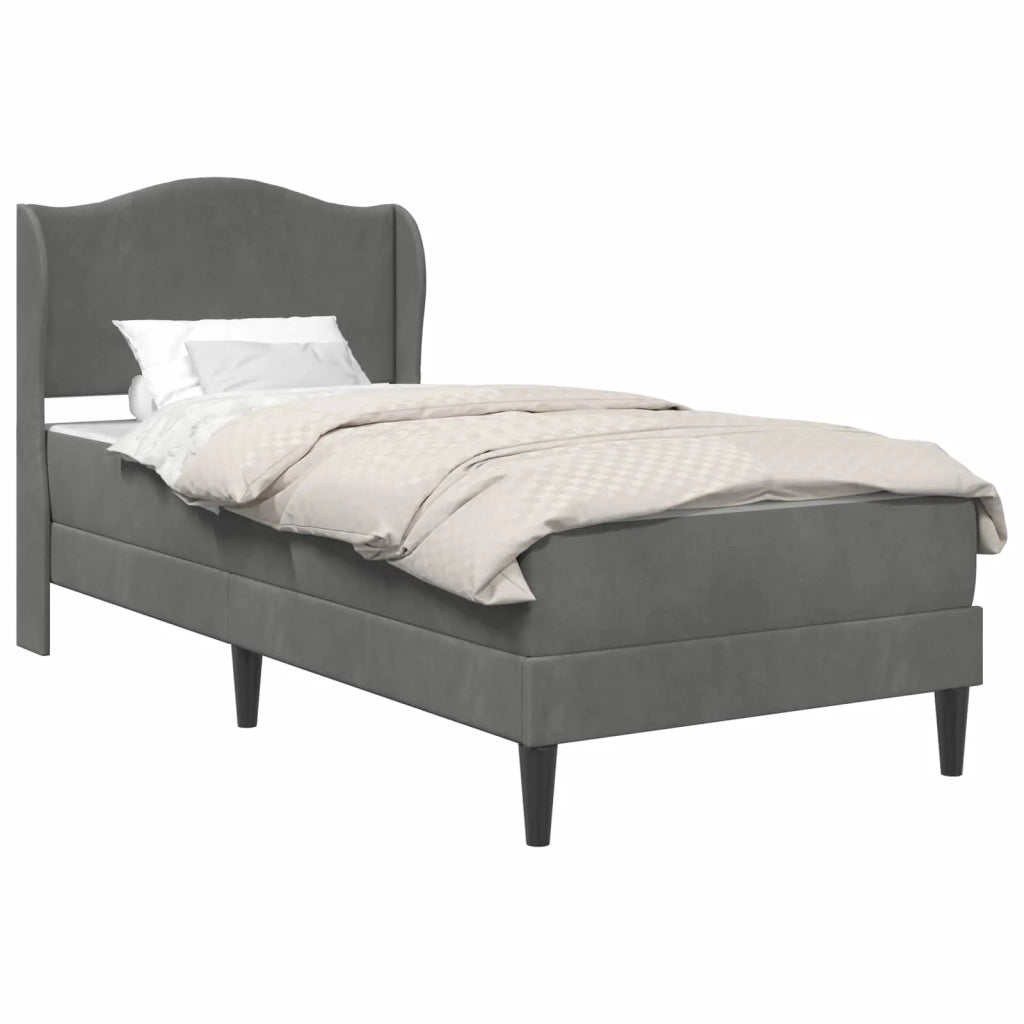 Struttura del letto-Giroletto Grigio Scuro 100 x 200 cm Velluto 613163
