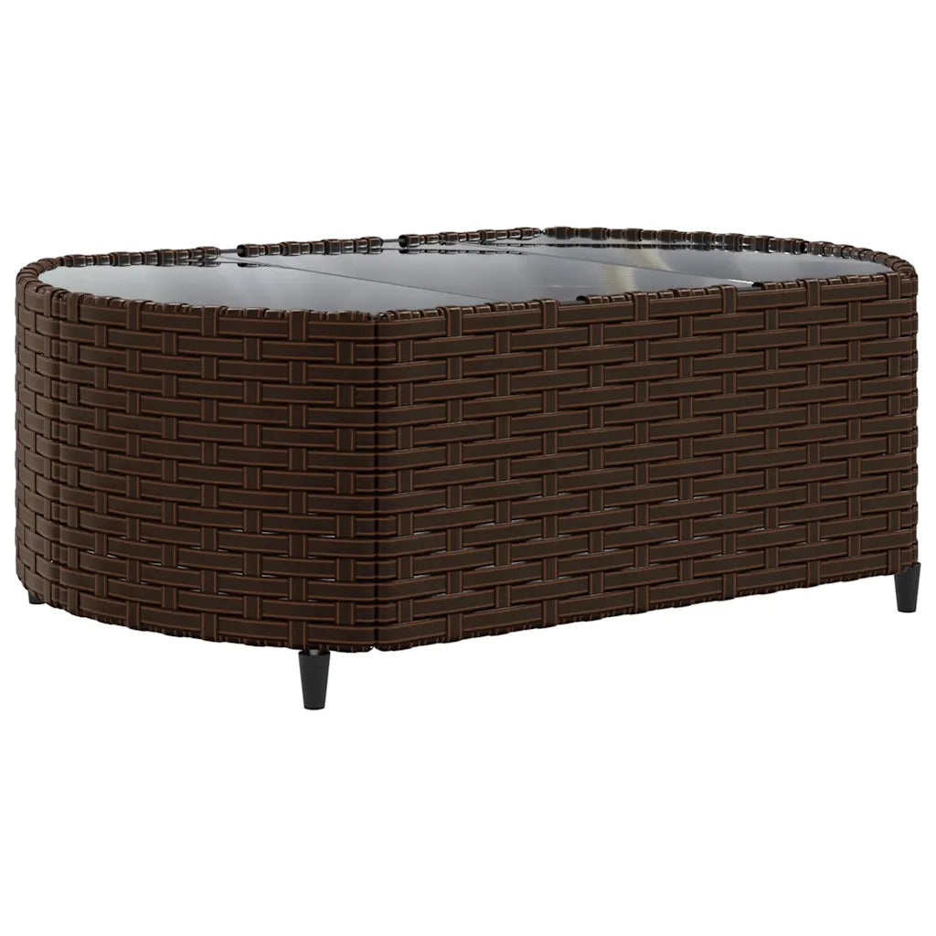 Set Divani da Giardino 7 pz con Cuscini Marrone in Polyrattan