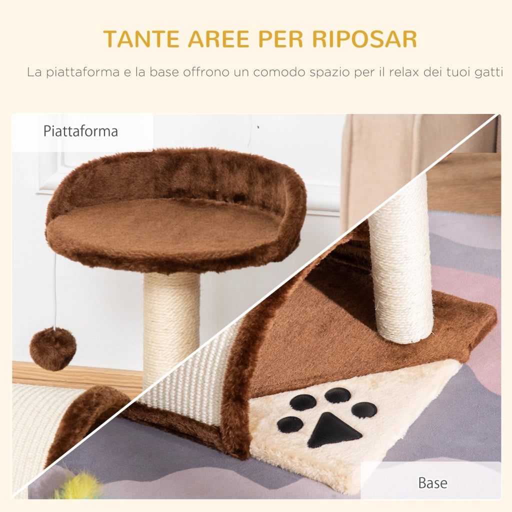 Tiragraffi Albero per Gatti ¨C Minimal ¨C Marrone 36x36x44 cm