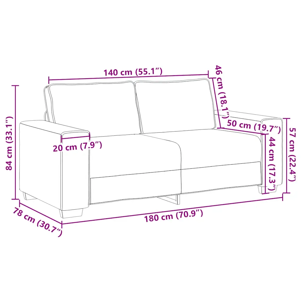 Divano a 2 Posti Rosso Vino 180x78x84 cm in Velluto 4105024