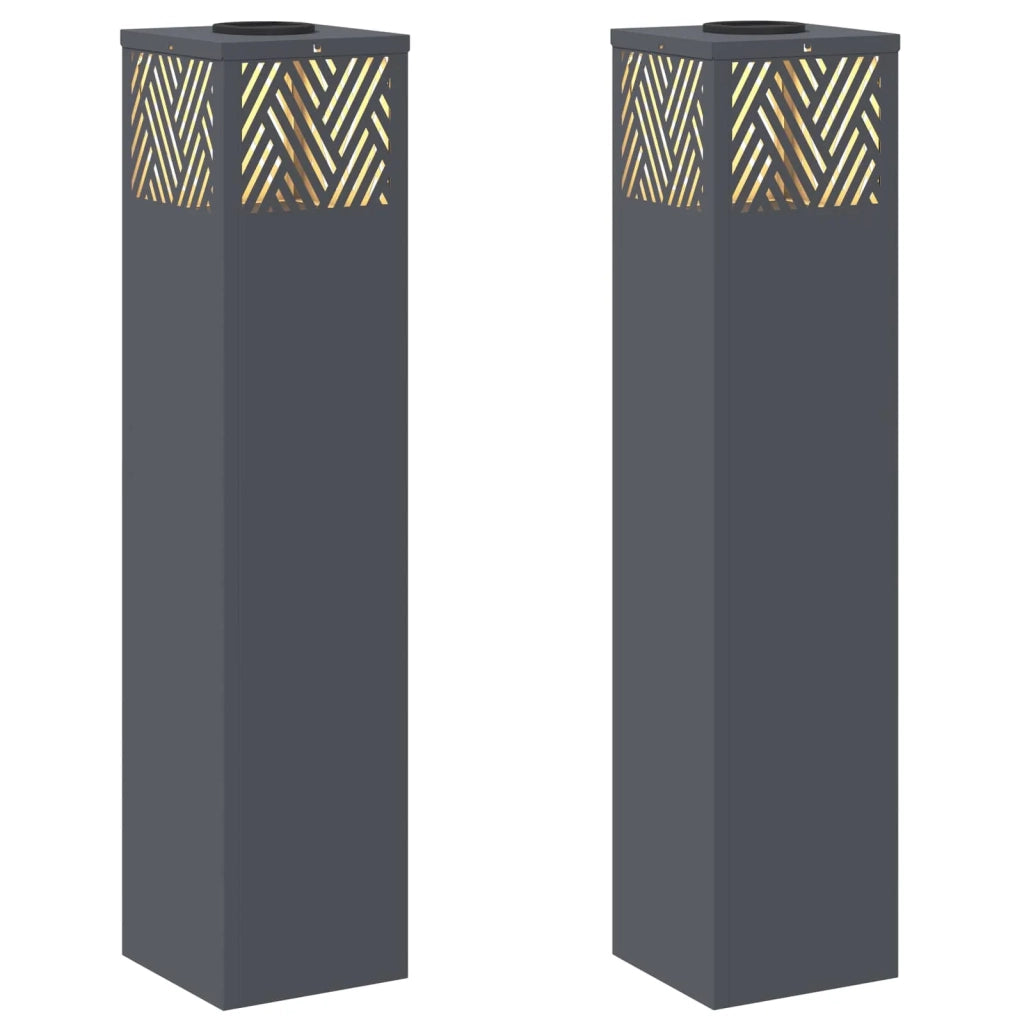 Faro LED solare per sentieri 2 pcs Antracite 879732