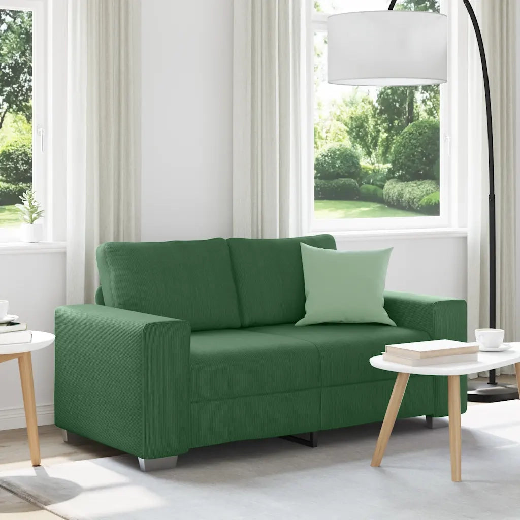 Divano Divanetto-Sofa Verde Scuro 120cm Tessuto di Velluto a Coste