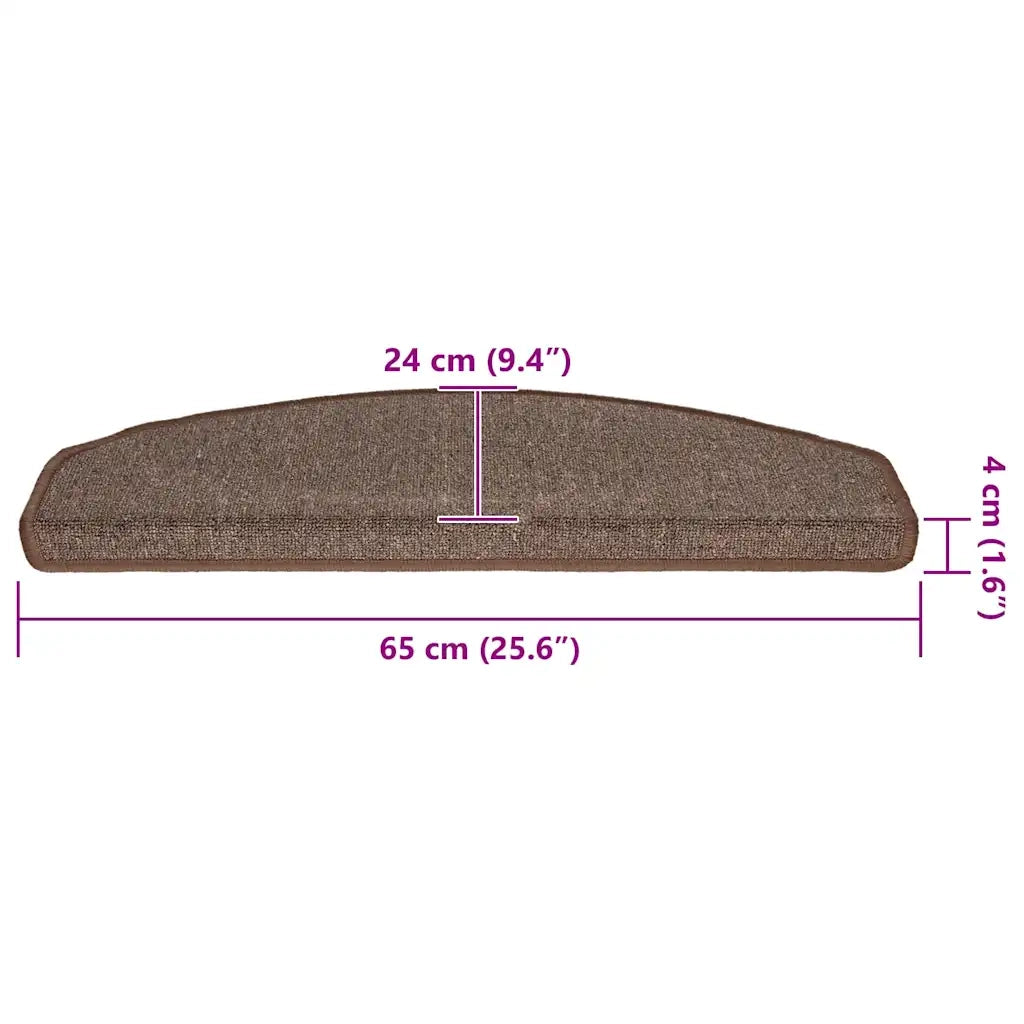 Tappetini per scale 30 pz 65x24x4 cm Marrone caffè Semicircolari Grandi 3365753