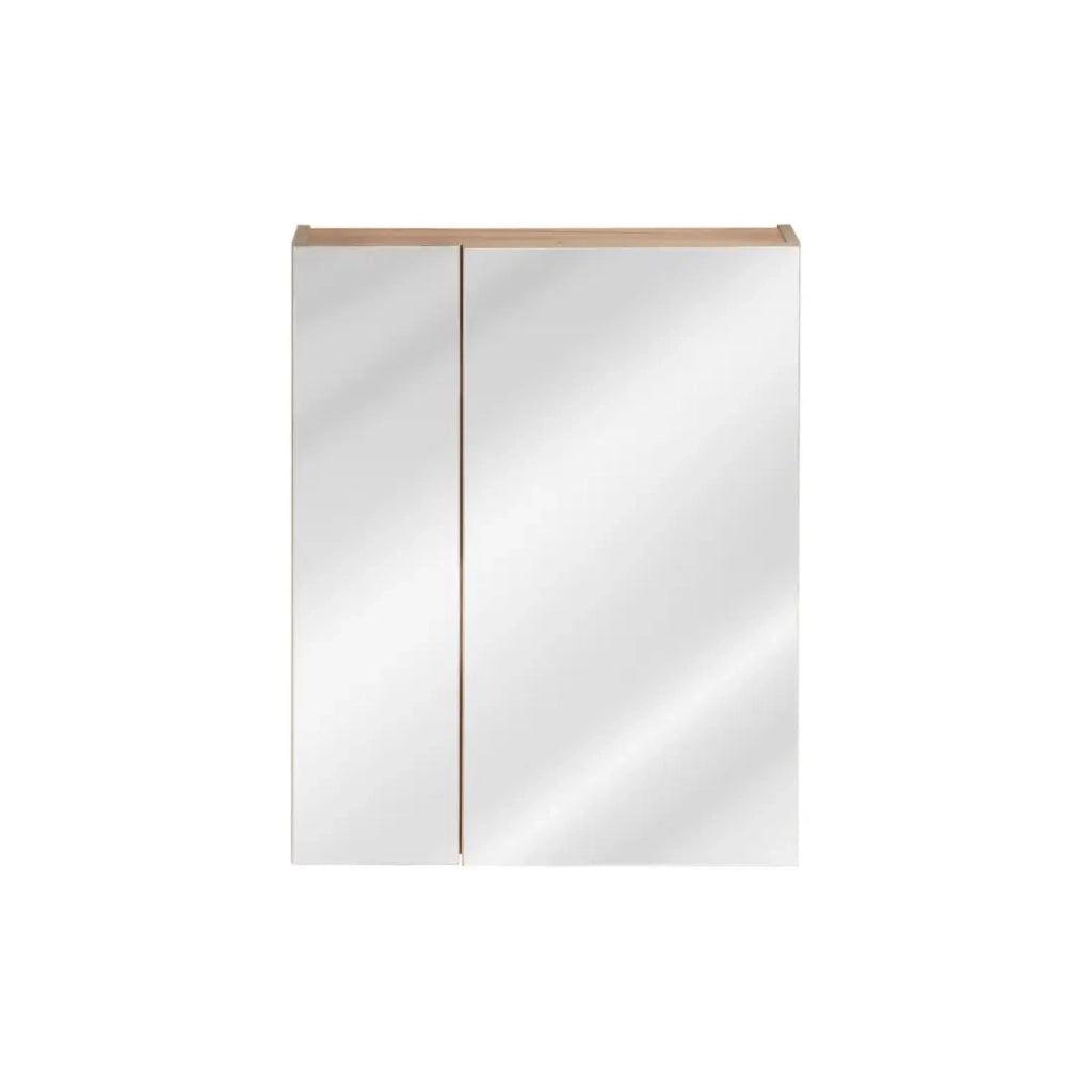 Mobile da contenimento NALYA 75 cm – Rovere chiaro – 2 porte con specchi sospesi
