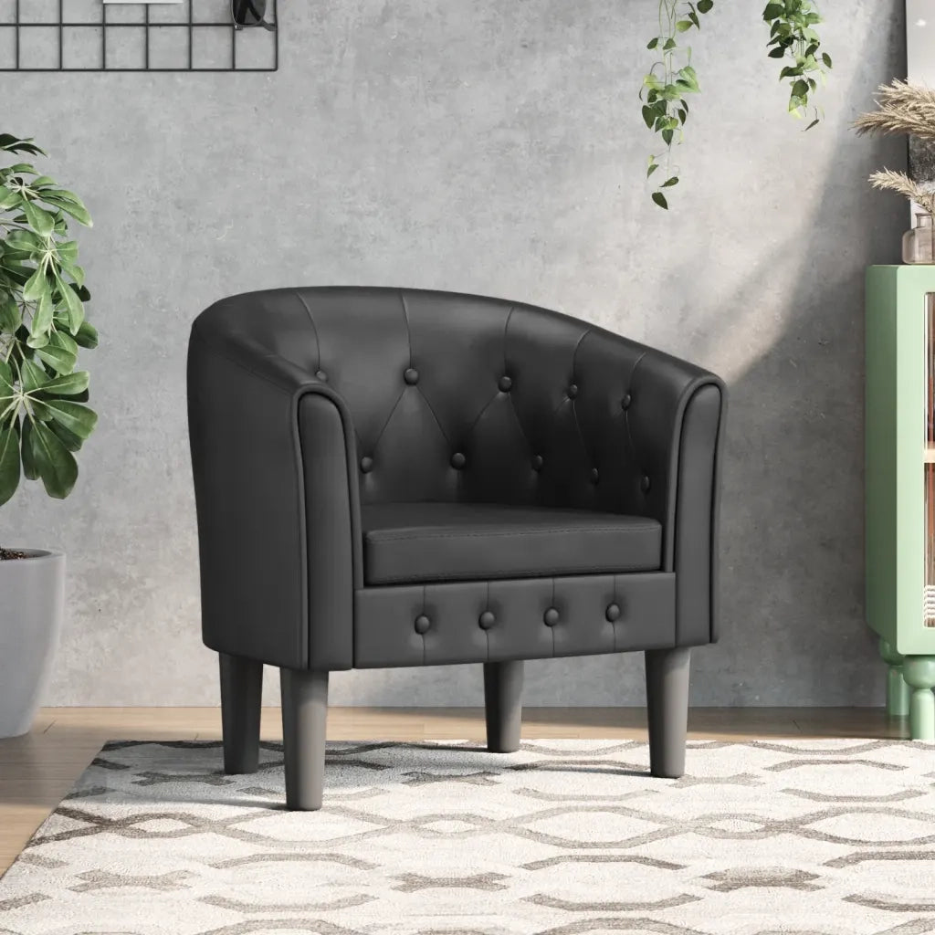Poltrona | Sedia Relax Cabriolet Nera in Similpelle
