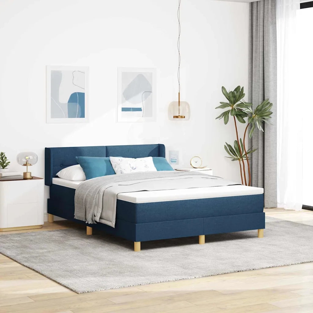 Letto a molle con materasso Blu 200 x 140 cm Tessuto 3341299