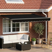 Tenda retrattile manuale con LED Nero e antracite 3 x 2,5 m 3419429