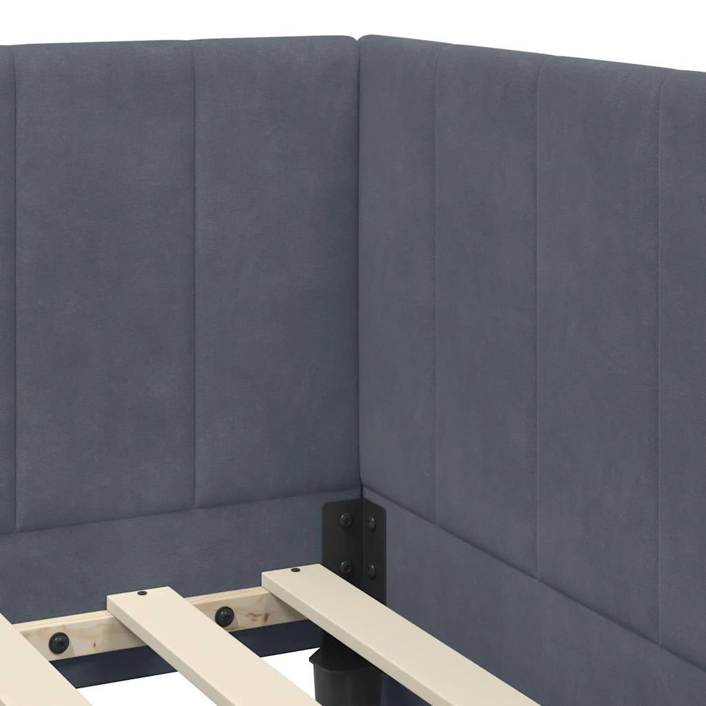 Struttura Letto Angolare con Materasso 2 pcs Grigio Velluto 3393849