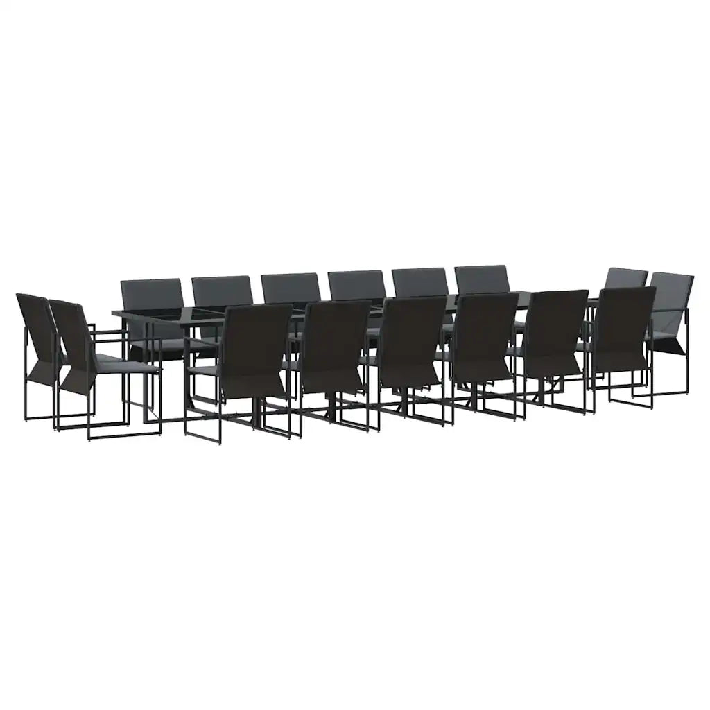 Set da Pranzo per Giardino 17 pcs Nero Acciaio 3335872