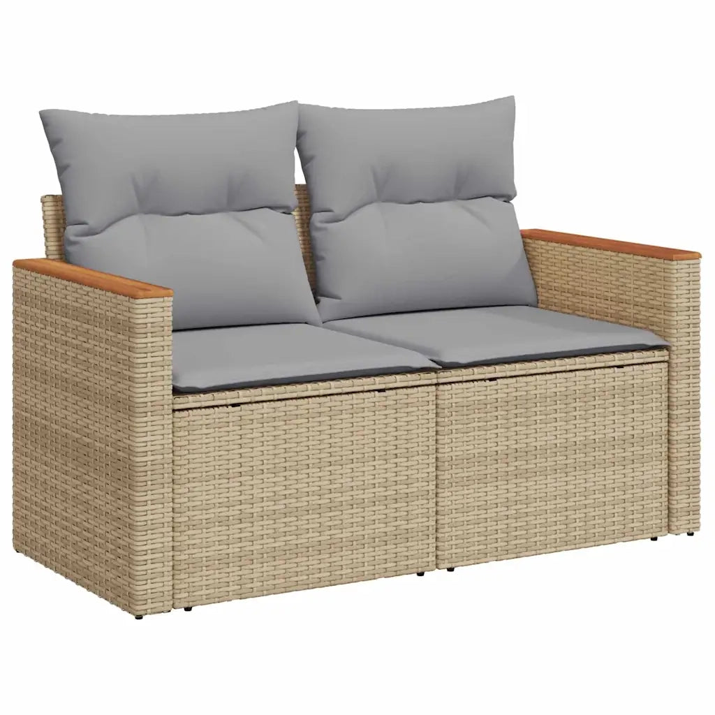 Set Divano da Giardino 8 pcs Beige polyrattan