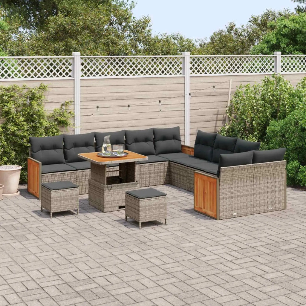 Set Divano da Giardino con cuscino 13 pcs Grigio 3363233