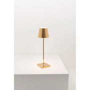 Lampada a led da tavolo Poldina Pro Oro Lucido ricaricabile e dimmerabile con batteria fino a 12 ore