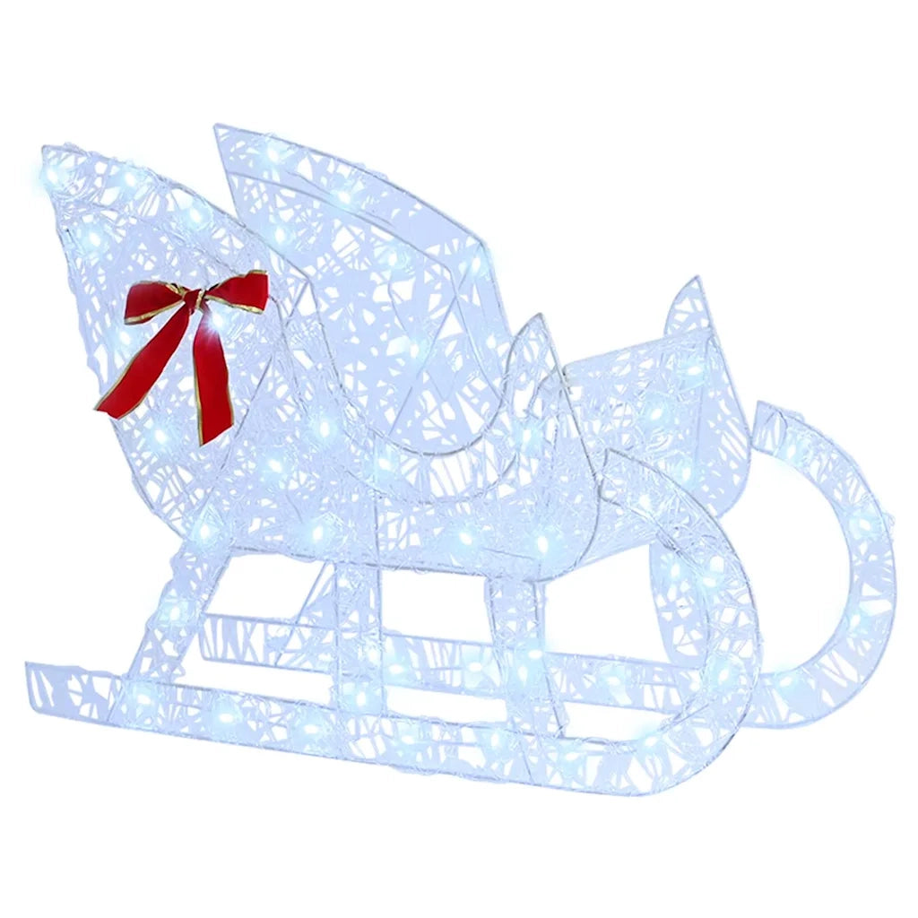 Slitta trainata da renna Bianco freddo 70 x 26 x 130 cm 42019076