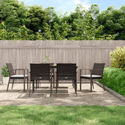 Set Pranzo da Giardino 7 pz con Cuscini in Polyrattan e Acciaio 3186974