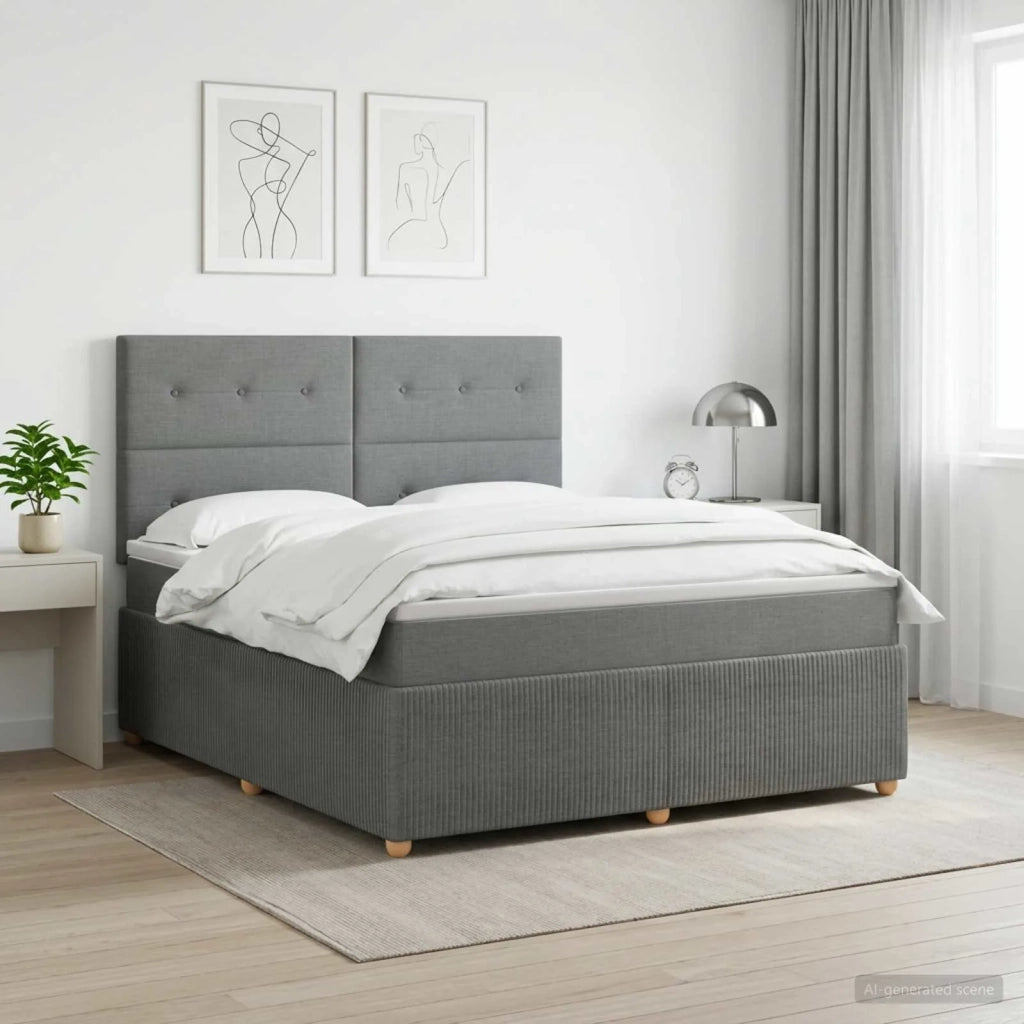 Letto box spring con materasso Grigio Scuro 140 x 200 cm 3454411