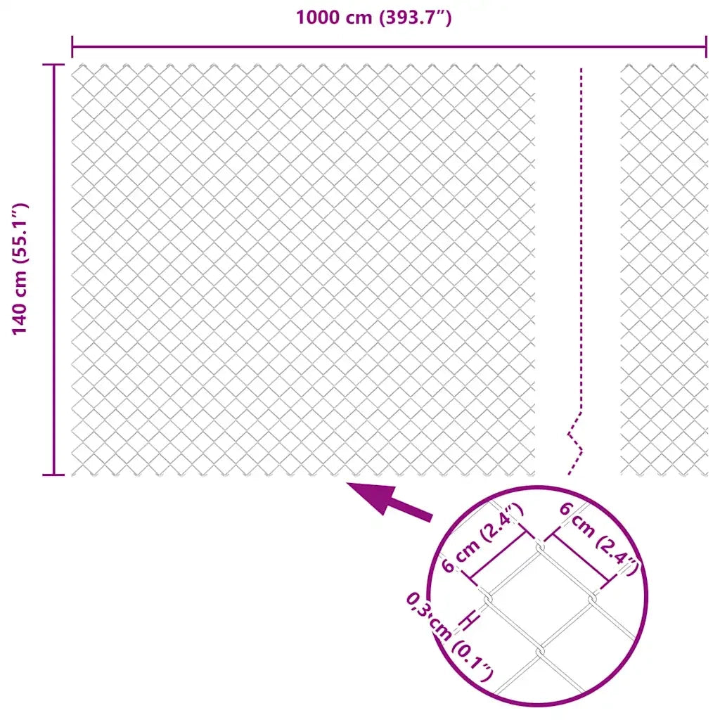 Palo della recinzione Verde 10 x 1,4 m (maglia 60 x 60 mm) 3351239