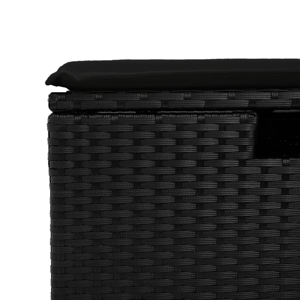 Set Divani da Giardino 4 pz con Cuscini Nero in Polyrattan 3325251