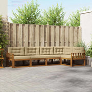 Set di divani da esterno con cuscino 5 pcs Naturale e Beige 3367576