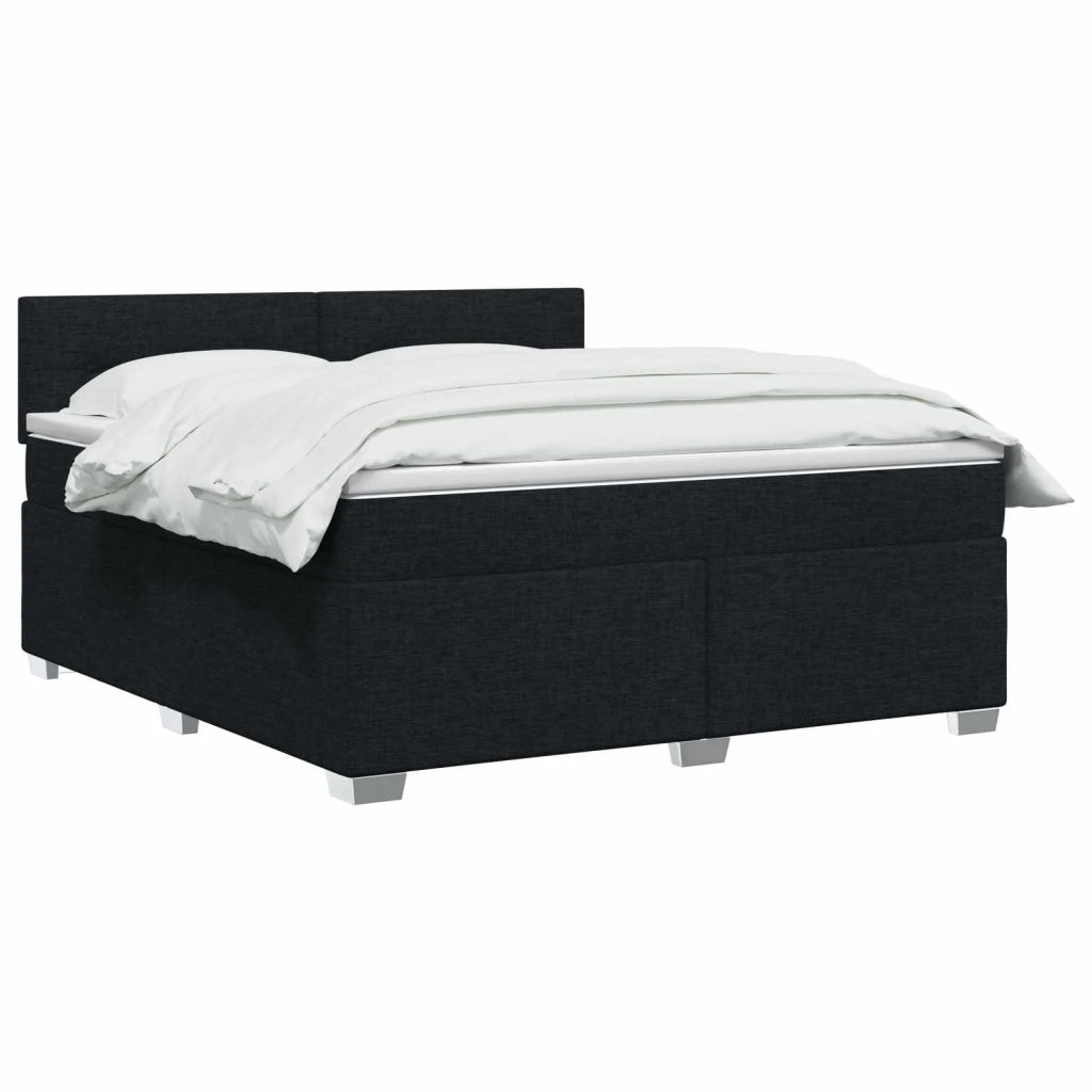 Letto box spring con materasso Nero 160 x 200 cm Tessuto 3450518