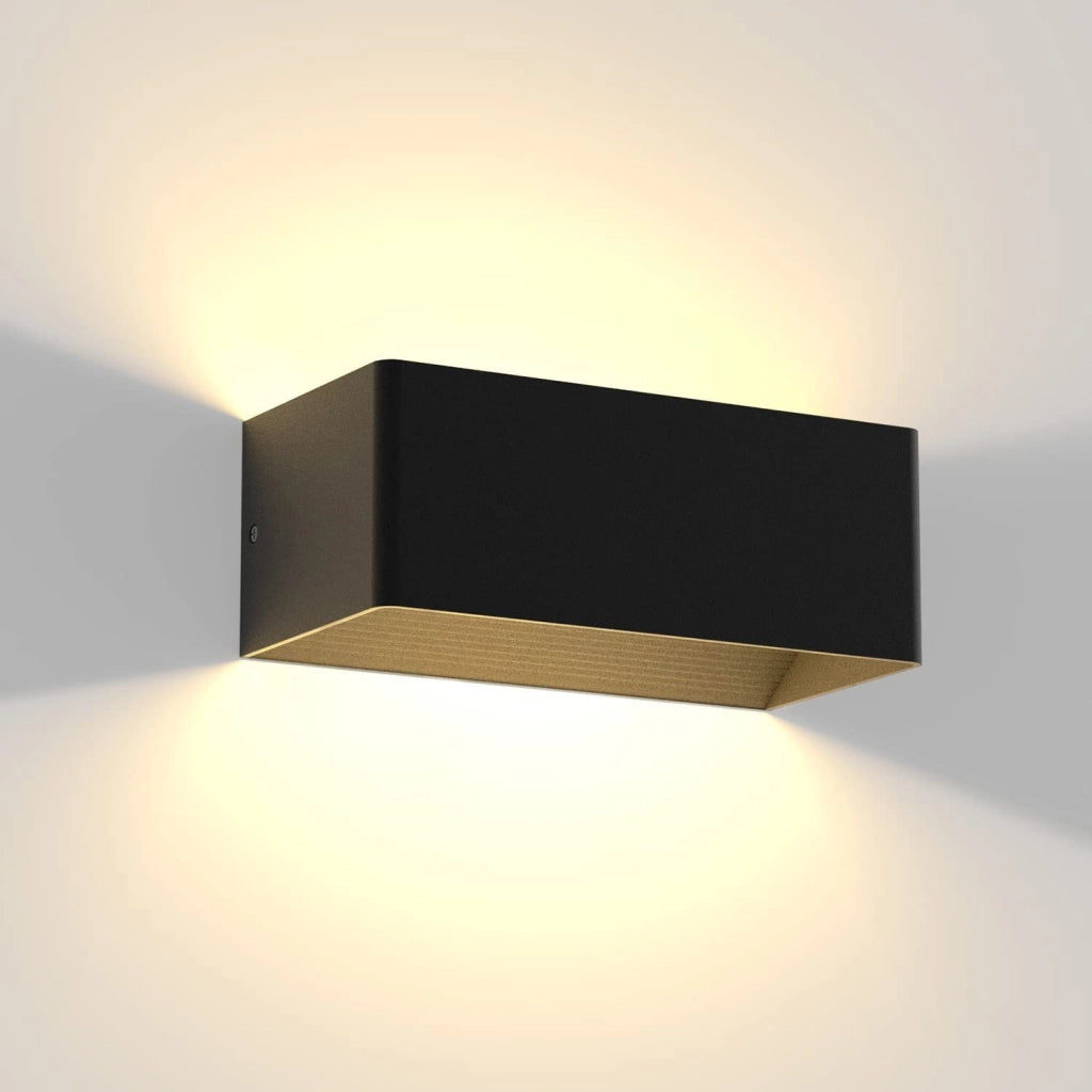 ZMH Applique a LED moderna con luce su e giù lampada da parete nera IP20