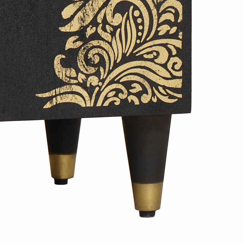 Mobiletto lavabo moderno e compatto 62 x 33 x 58 cm legno di mango nero 02_0057896