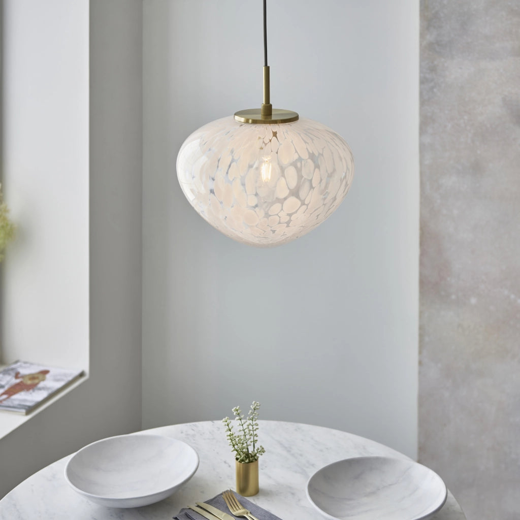 Lampada sospensione Art Déco ottone MALI E27 Endon