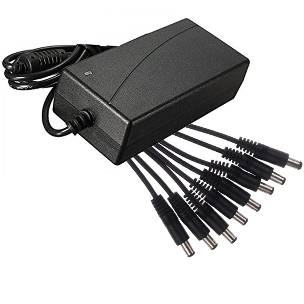 Trade Shop - Alimentatore Stabilizzato Trasformatore 12v 5a 8 Uscite Telecamere Dvr Strisce -