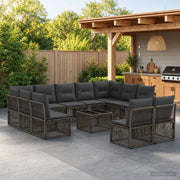 Set Divano da Giardino 12 pcs Grigio polyrattan 3434378