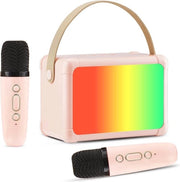 Macchina da karaoke per bambini con 2 microfoni - installazione da karaoke Bluetooth per casa