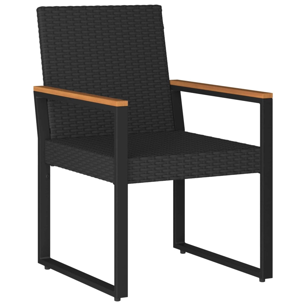 Set Mobili da Esterno 4 pz | Set Salotto da Giardino Nero e Turchese polyrattan