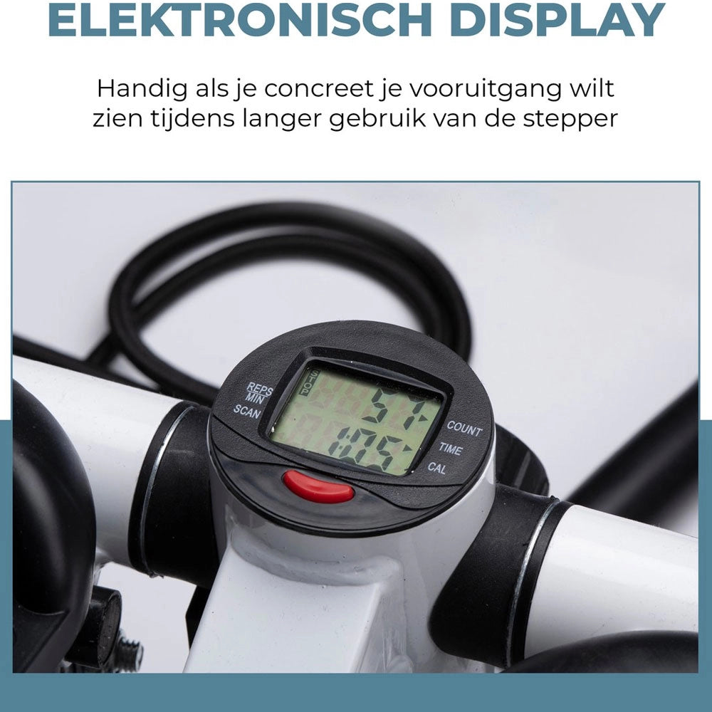 Stepper per Allenamento Palestra con Display LDC e 2 Fasce Elastiche Umbro