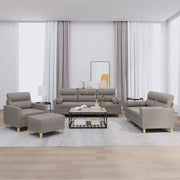 Set Divani 4 pz con Cuscini Tortora in Tessuto 3201567