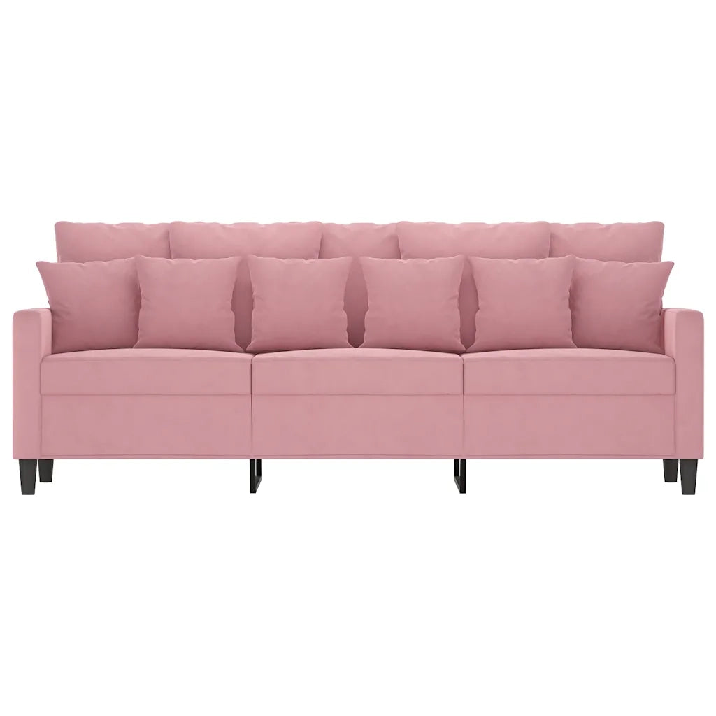Divano a 3 Posti rosa 180 cm in Velluto 359316