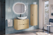 Set mobili bagno 80 cm con piano e lavabo da appoggio Cloud Ovalia Cremona 80 cm
