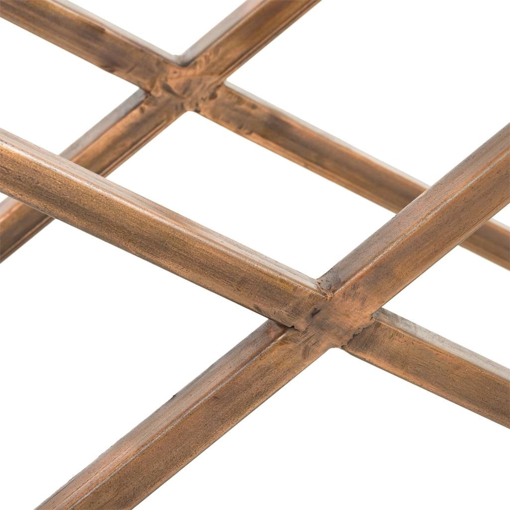 Mobile da ingresso in legno e metallo marrone 112x37x82h