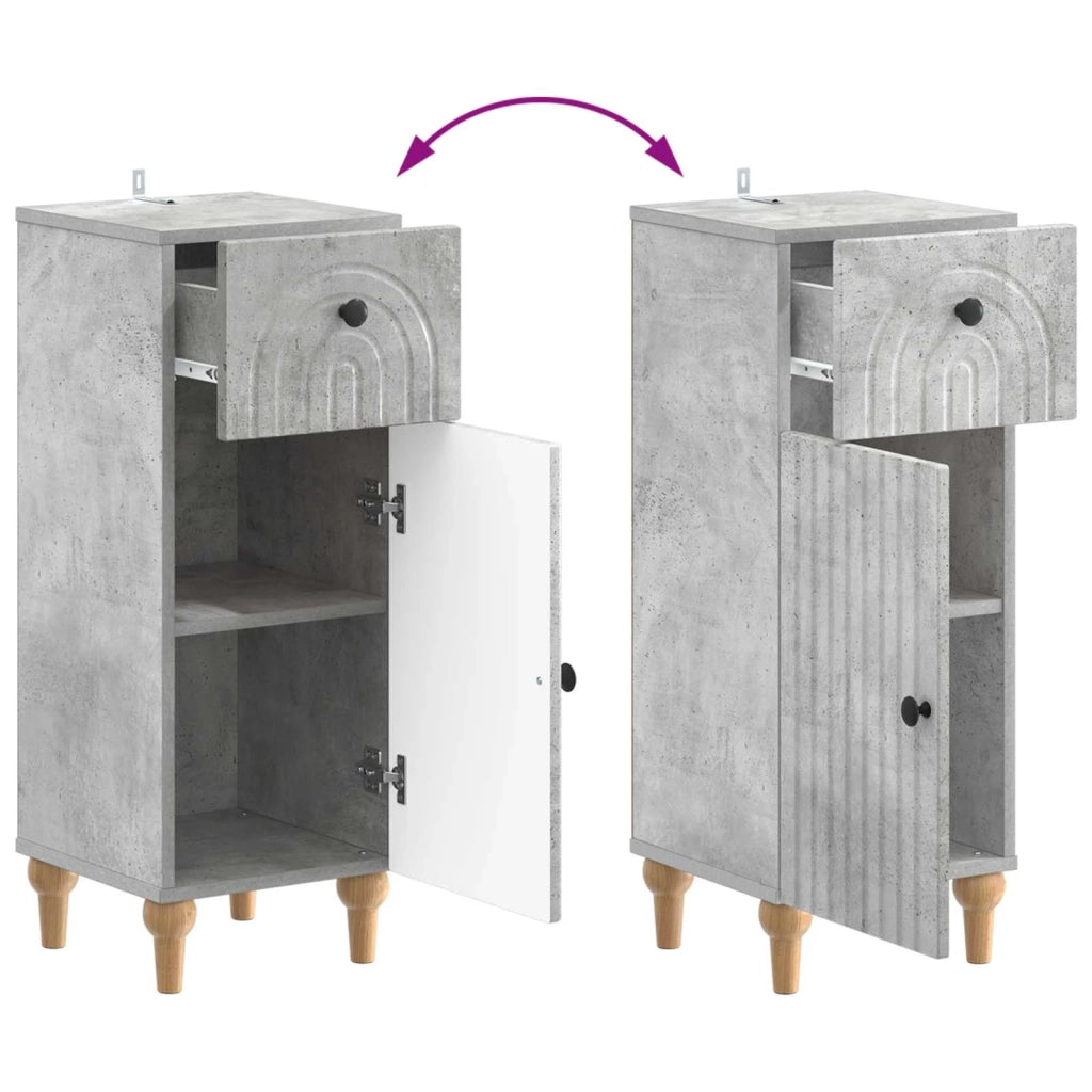 Set di Armadi da Bagno da 2 Pezzi ALKMAAR Grigio Cemento 3417993