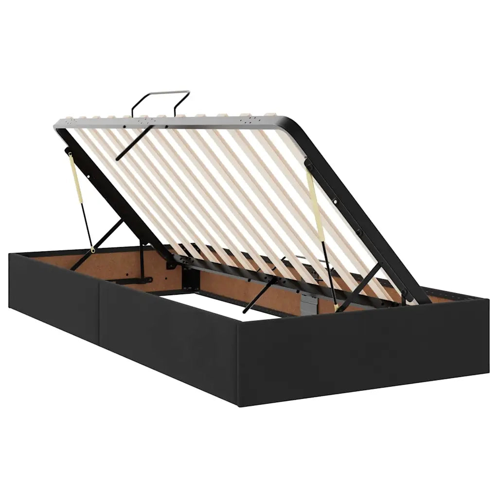 Letto con contenitore e LED con led Nero 100 x 200 cm Velluto