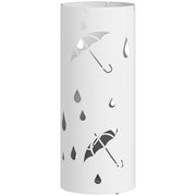 Portaombrelli cilindrico con vassoio e ganci ¨C Minimal ¨C bianco, 17x41 cm