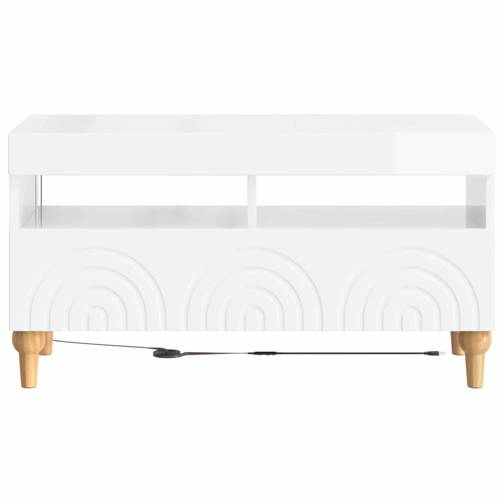 Mobile TV LED Bianco Lucido Legno ingegnerizzato 896339