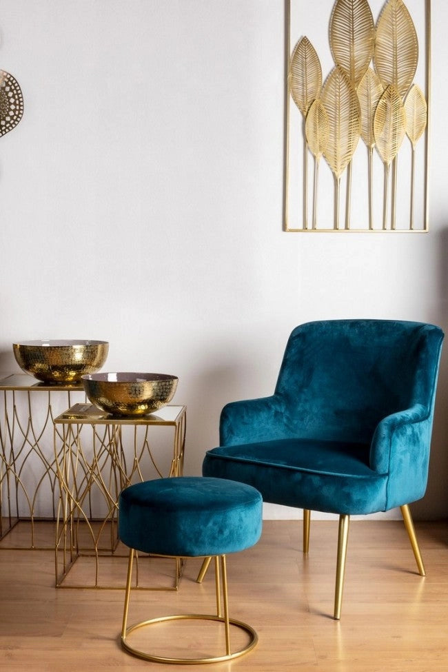 Pouf Clarissa Deep D35 in Tessuto effetto Velluto