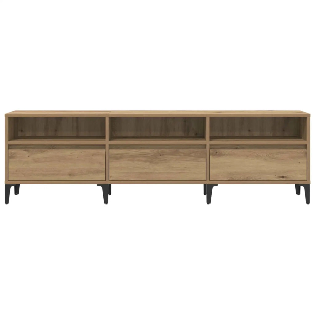 Mobile TV | Armadietto TV | Mobile Porta TV con cassetto Rovere artigianale 150 x 30 x 45 cm
