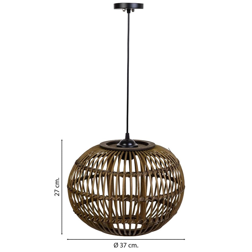 Lampada da soffitto in bambù marrone, D37x27h cm