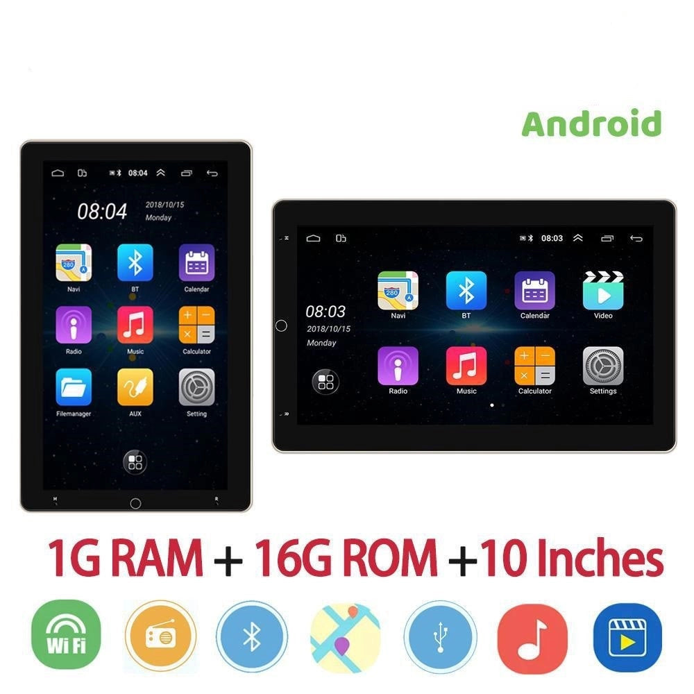 Trade Shop - Autoradio Girevole Android 10" Radio Mp5 Player Bluetooth Wifi Gps Mirror Link -